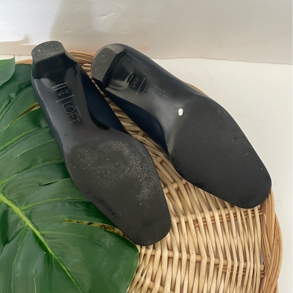 Ann Taylor Loft Vintage 90’s Navy Blue leather high heel pump Loafers Size 6-1/2 - Picture 14 of 14